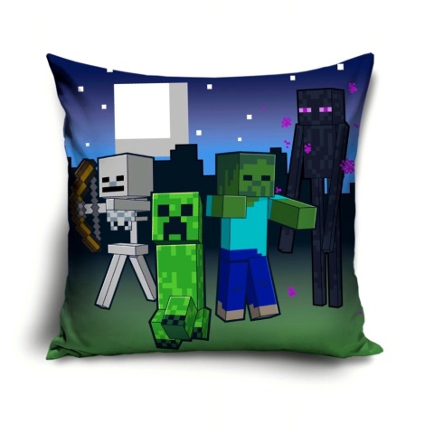 Poszewka na poduszkę jasiek Minecraft Creeper dekoracyjna welur 40x40 Velvet