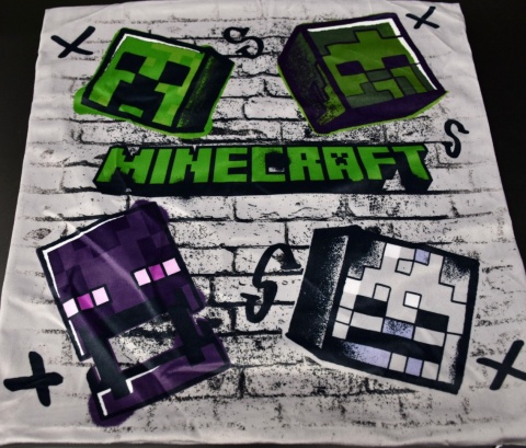 Poszewka na poduszkę jasiek Minecraft Creeper dekoracyjna welur 40x40 Velvet