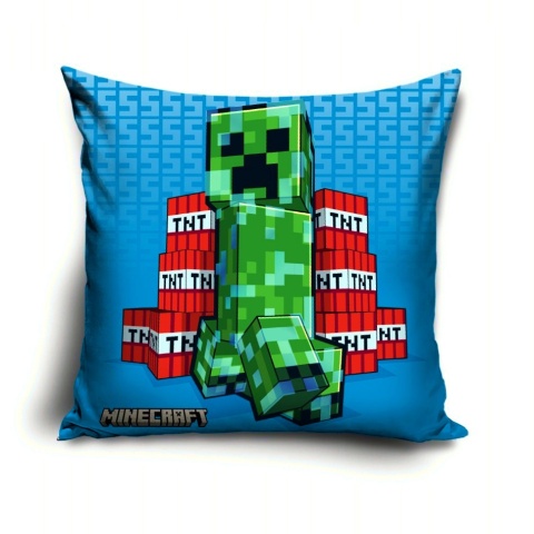 Poszewka na poduszkę jasiek Minecraft Creeper dekoracyjna welur 40x40 Velvet
