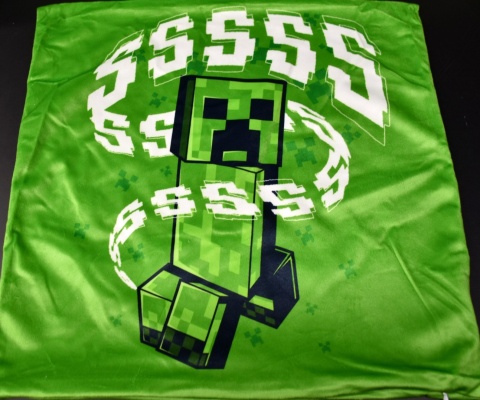 Poszewka na poduszkę jasiek Minecraft Creeper dekoracyjna welur 40x40 Velvet