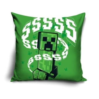Poszewka na poduszkę jasiek Minecraft Creeper dekoracyjna welur 40x40 Velvet