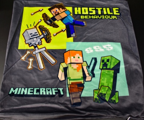 Poszewka na poduszkę jasiek Minecraft Creeper dekoracyjna welur 40x40 Velvet