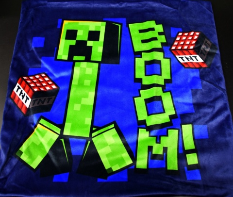 Poszewka na poduszkę jasiek Minecraft Creeper dekoracyjna welur 40x40 Velvet
