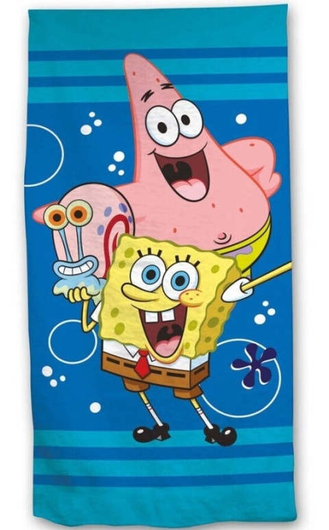 Ręcznik kąpielowy plażowy szybkoschnący Sponge Bob Kanciastoporty 70x140