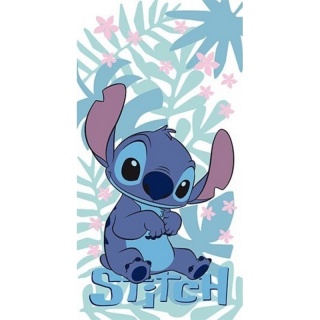 Ręcznik plażowy Stich szybkoschnący Lilo I Stitch dziecięcy liście 70x140