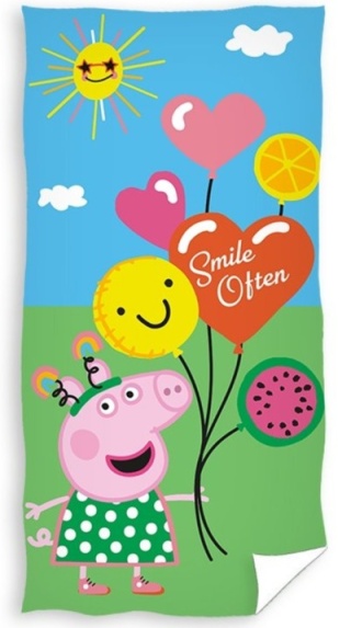 ŚWINKA PEPPA PIG baloniki Ręcznik kąpielowy plażowy bawełniany 70x140
