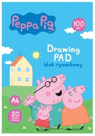 ŚWINKA PEPPA PIG kucyki blok rysunkowy A4 20 k 100 g /m2 biały Astra