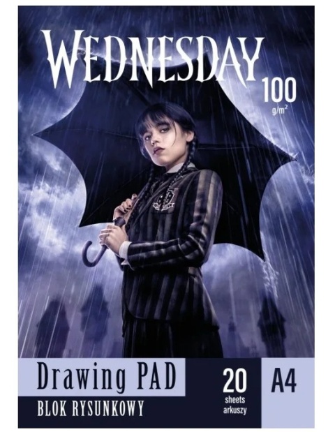 Wednesday Addams blok rysunkowy A4 20 k 100 g /m2 biały Astra