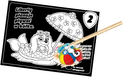 Wydrapywanka + rysik dwustronne kolorowe zdrapki z kolorowanką PSI PATROL