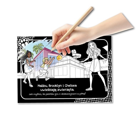 Wydrapywanka + rysik dwustronne zdrapki z kolorowanką BARBIE