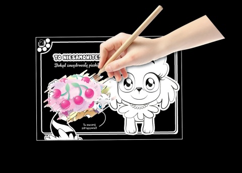 Wydrapywanka + rysik dwustronne zdrapki z kolorowanką PIESKI chi chi love