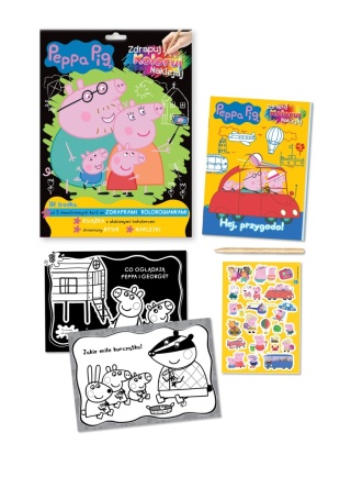 Wydrapywanka + rysik dwustronne zdrapki z kolorowanką Świnka Peppa