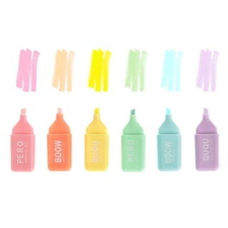 Zakreślacze mini pisaki pastelowe pastel 6 kolorów Cute animals