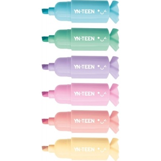 Zakreślacze pisaki pastelowe 6 kolorów Sweet Cukierki Interdruk