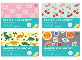 Zeszyt papierów kolorowych kolorowych 10 szt A5 Interdruk