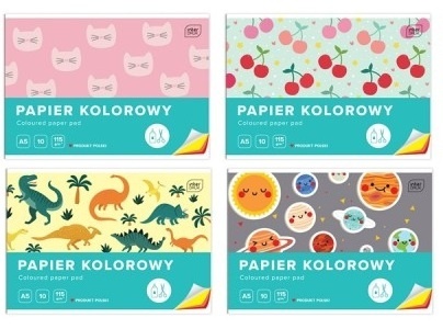 Zeszyt papierów kolorowych kolorowych 10 szt A5 Interdruk