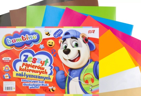 Zeszyt papierów kolorowych nabłyszczany 10 szt A4