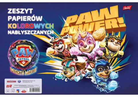 Zeszyt papierów kolorowych nabłyszczany PSI PATROL UNIPAP 10 szt A4