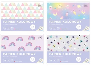 Zeszyt papierów kolorowych pastelowych 10 szt A5 Interdruk