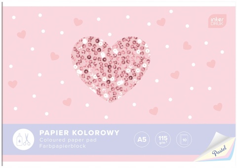 Zeszyt papierów kolorowych pastelowych 10 szt A5 Interdruk