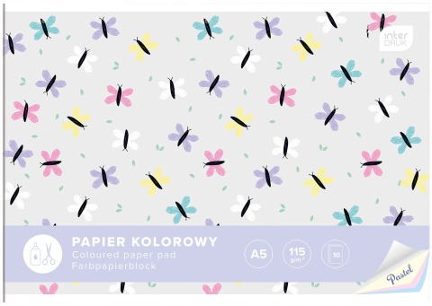 Zeszyt papierów kolorowych pastelowych 10 szt A5 Interdruk