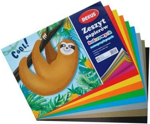 Zeszyt papierów kolorowych samoprzylepnych 8 kolorów A4 Rexus