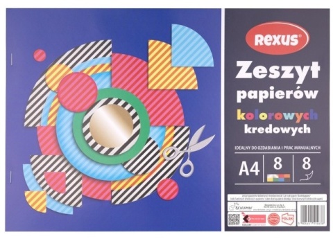 Zeszyt papierów kolorowych wycinanka 8 szt A4 Benjamin