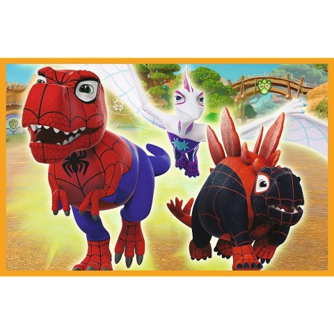 Spidey i dinozaury Trefl Puzzle 2x24 2w1 2 x 24 EL 34432