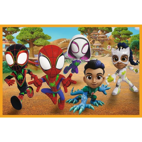 Spidey i dinozaury Trefl Puzzle 2x24 2w1 2 x 24 EL 34432
