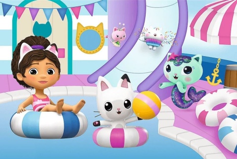 KOCI DOMEK GABI na basenie Trefl Puzzle 60 EL 17393