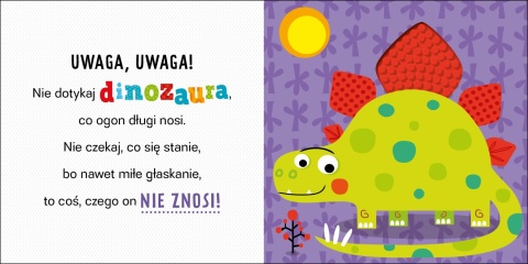 Książka dla dzieci Uwaga! DINOZAUR Książeczka sensoryczna