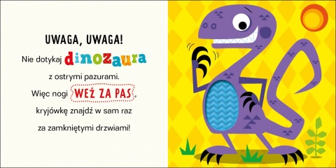 Książka dla dzieci Uwaga! DINOZAUR Książeczka sensoryczna