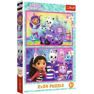 Koci domek Gabi Trefl Puzzle 2x24 2w1 2 x 24 EL 34433