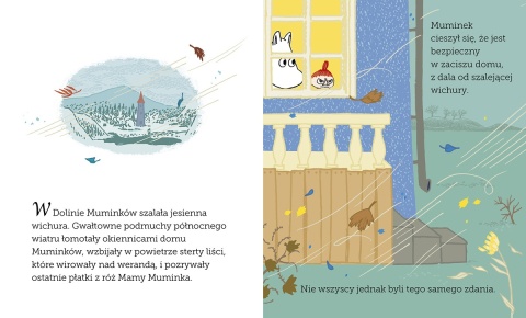 Muminki Muminek i i Mała Mi i dziki wiatr czytanka z dużymi literami