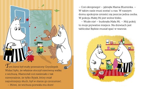 Muminki Muminek i i Mała Mi i dziki wiatr czytanka z dużymi literami