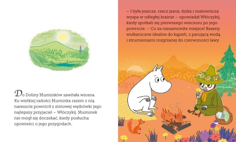 Muminki Muminek i i Włóczykij szukają przygód czytanka z dużymi literami