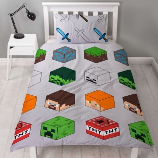 Pościel dziecięca Minecraft kostki 140x200 mikrofibra