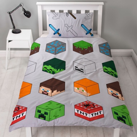 Pościel dziecięca Minecraft kostki 140x200 mikrofibra