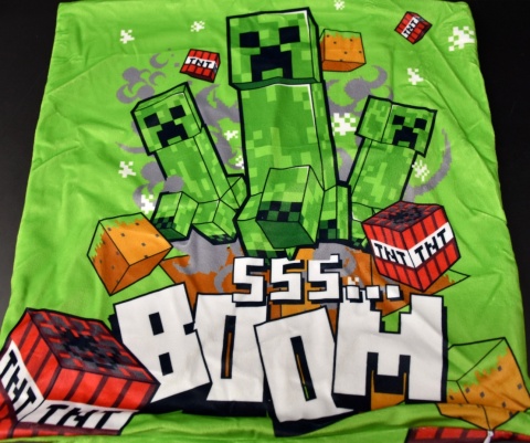Poszewka na poduszkę jasiek Minecraft Creeper dekoracyjna welur 40x40 Velvet