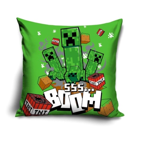 Poszewka na poduszkę jasiek Minecraft Creeper dekoracyjna welur 40x40 Velvet