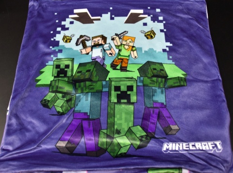 Poszewka na poduszkę jasiek Minecraft Creeper dekoracyjna welur 40x40