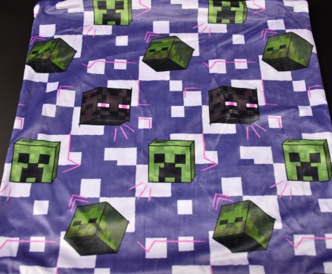 Poszewka na poduszkę jasiek Minecraft Creeper dekoracyjna welur 40x40