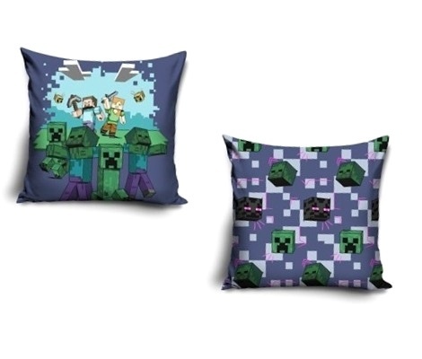 Poszewka na poduszkę jasiek Minecraft Creeper dekoracyjna welur 40x40