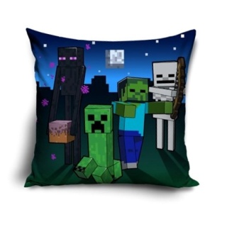 Poszewka na poduszkę jasiek Minecraft Creeper dekoracyjna welur 40x40