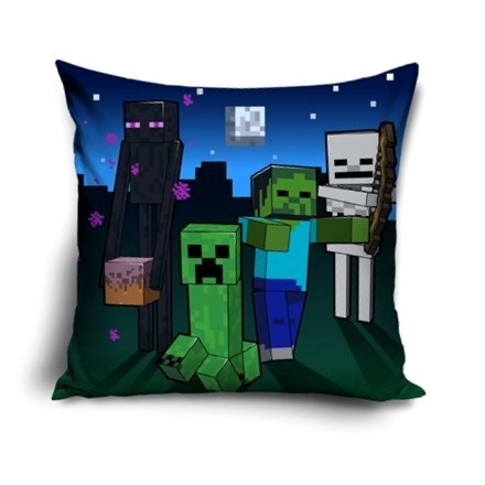 Poszewka na poduszkę jasiek Minecraft Creeper dekoracyjna welur 40x40