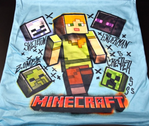 Poszewka na poduszkę jasiek Minecraft Creeper dekoracyjna welur 40x40