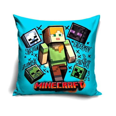 Poszewka na poduszkę jasiek Minecraft Creeper dekoracyjna welur 40x40