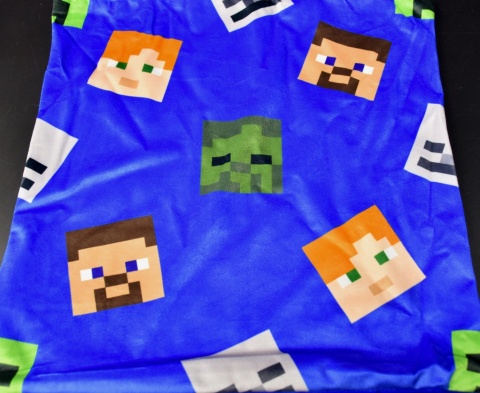 Poszewka na poduszkę jasiek Minecraft Creeper dekoracyjna welur 40x40