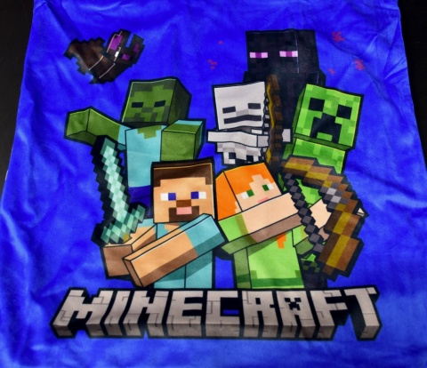 Poszewka na poduszkę jasiek Minecraft Creeper dekoracyjna welur 40x40