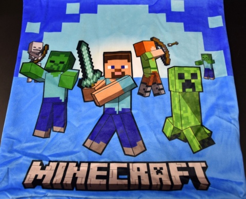 Poszewka na poduszkę jasiek Minecraft Creeper dekoracyjna welur 40x40